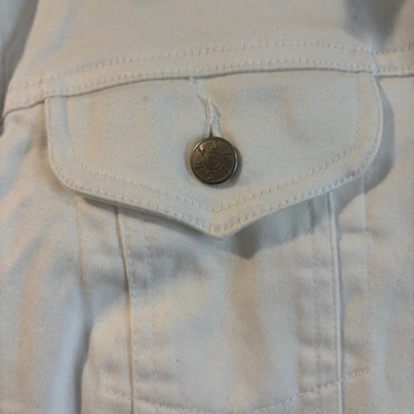 Live a Little White womens Denim Jacket XL - Picture 4 of 6